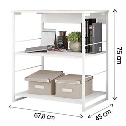 Mesa Para Café Aparador Buffet 68cm Fabrick Branco Caemmun - 3