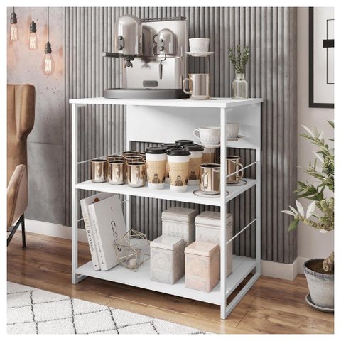 Mesa Para Café Aparador Buffet 68cm Fabrick Branco Caemmun