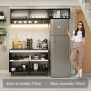 Ver imagem 2 de Armário de Cozinha Compacta 190cm Reims Madesa 07 Preto/rustic