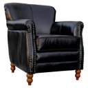 Ver mais imagens de Kit 04 Poltronas Decorativas Sala de Estar Brunei Pés Madeira Couro Preto - Gran Belo