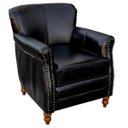 Ver imagem 7 de Kit 04 Poltronas Decorativas Sala de Estar Brunei Pés Madeira Couro Preto - Gran Belo