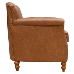 Kit 04 Poltronas Decorativas Sala de Estar Brunei Pés Madeira Couro Mel - Gran Belo - 9