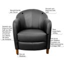 Ver imagem 2 de Kit 3 Poltronas Decorativas Sala de Estar Pés Madeira Kairós Couro Preto - Gran Belo