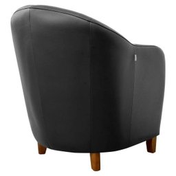 Kit 3 Poltronas Decorativas Sala de Estar Pés Madeira Kairós Couro Preto - Gran Belo - 7 Kit 3 Poltronas Decorativas Sala de Estar Pés Madeira Kairós Couro Preto - Gran Belo - 7