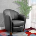 Ver imagem 6 de Poltrona Decorativa Sala de Estar Pés Madeira Kairós Couro Preto - Gran Belo