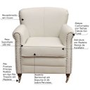 Ver imagem 2 de Kit 03 Poltronas Decorativas Sala de Estar Brunei Pés Príncipe Couro Off White - Gran Belo