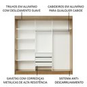 Ver imagem 5 de Guarda-roupa Casal Madesa Istambul 3 Portas de Correr com Espelhos 3 Gavetas