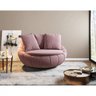 Poltrona Decorativa Giratória Sala de Estar Afrodite Veludo Rosê - Gran Belo - 7