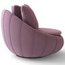 Poltrona Decorativa Giratória Sala de Estar Afrodite Veludo Rosê - Gran Belo - 8