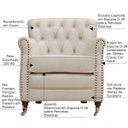 Ver imagem 2 de Kit 04 Poltronas Decorativas Sala de Estar Níger Pés Príncipe Couro Off White - Gran Belo