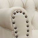 Ver mais imagens de Kit 04 Poltronas Decorativas Sala de Estar Níger Pés Príncipe Couro Off White - Gran Belo