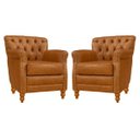 Ver imagem 1 de Kit 2 Poltronas Decorativas Níger Pés Madeira Couro Mel - Gran Belo