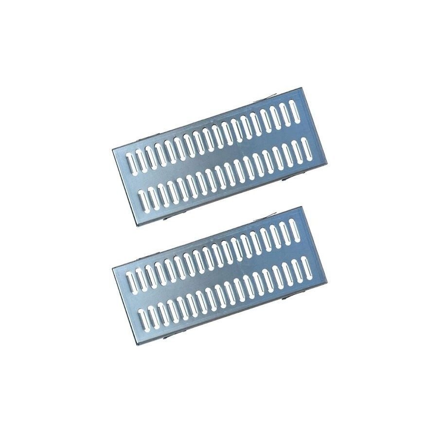 Kit 2 Ralo Grelha Linear e Caixilho Aço Galvanizado 20x50cm