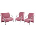 Ver imagem 1 de Conjunto Poltronas Vênus Braço Alumínio D Salla Suede Rosa