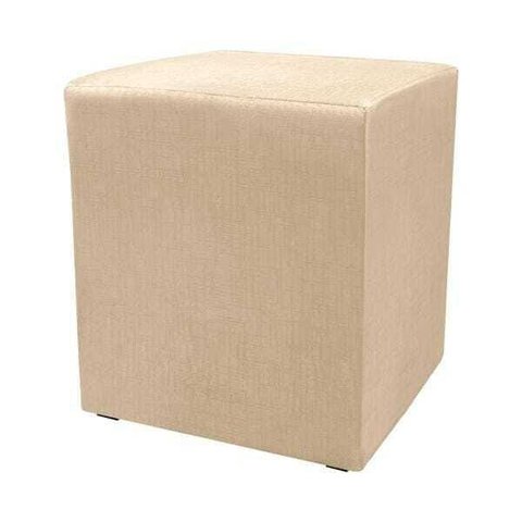 Puff Zelda Quadrado Multiuso 43x43x43cm Tecido Suede Bege