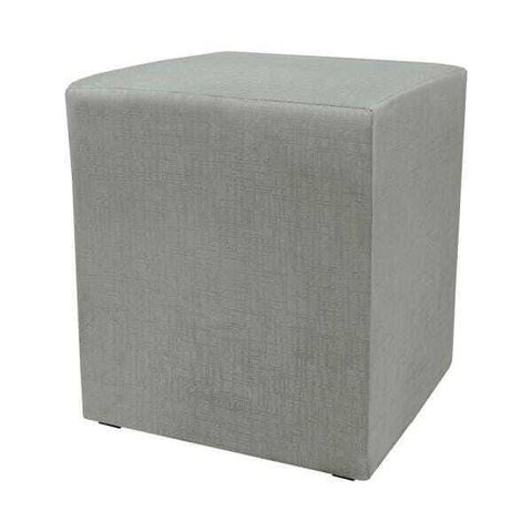 Puff Zelda Quadrado Multiuso 43x43x43cm Tecido Suede Cinza