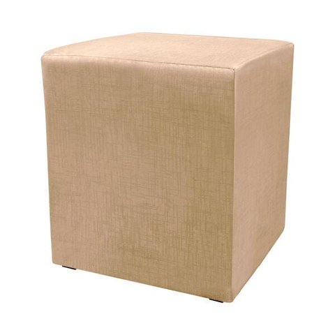 Puff Zelda Quadrado Multiuso 43x43x43cm Tecido Suede Castor