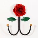 Ver imagem 1 de Cabideiro de Parede Cabide para Roupas 2 Ganchos Flor Vermelha