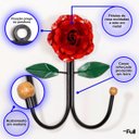 Ver imagem 3 de Cabideiro de Parede Cabide para Roupas 2 Ganchos Flor Vermelha