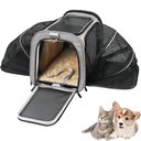 Ver imagem 1 de Bolsa Pet Expansível Transporte Viagem Avião Cabine Cachorros e Gatos Cinza - Duke & Dixie