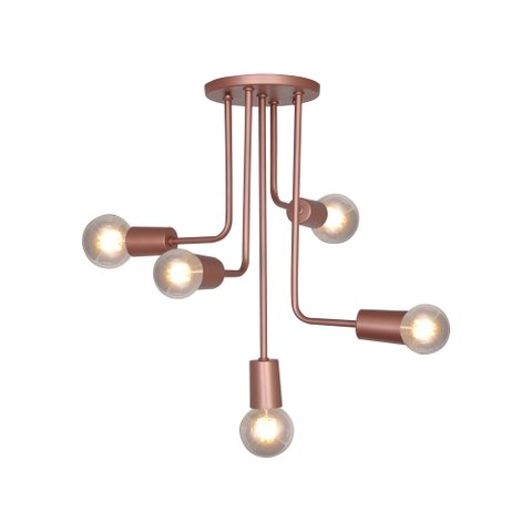 LUSTRE PENDENTE VOGUE 5 LAMP E27 ROSÊ - 3211 RSE