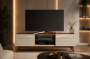 Ver imagem 1 de Rack para Tv até 60 Polegadas Classic 180cm 2 Gavetas com Pés em Madeira e Prateleira de Vidro Imcal