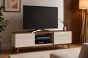 Ver imagem 2 de Rack para Tv até 60 Polegadas Classic 180cm 2 Gavetas com Pés em Madeira e Prateleira de Vidro Imcal