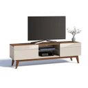 Ver imagem 4 de Rack para Tv até 60 Polegadas Classic 180cm 2 Gavetas com Pés em Madeira e Prateleira de Vidro Imcal