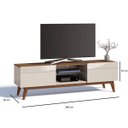 Ver imagem 5 de Rack para Tv até 60 Polegadas Classic 180cm 2 Gavetas com Pés em Madeira e Prateleira de Vidro Imcal
