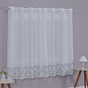 Cortina Baby 2 Metros Quarto de Bebê Infantil Menino Menina Varão Simples:safari Azul