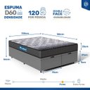 Ver imagem 5 de Cama Box Baú com Colchão de Espuma D60 Double Face Guarda Costas Comfort Force Probel Queen 158cm