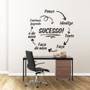 Ver imagem 3 de Adesivo de Parede Frase Motivacional Sucesso Empresa Preto