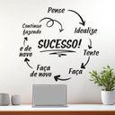 Ver imagem 2 de Adesivo de Parede Frase Motivacional Sucesso Empresa Preto