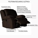 Ver imagem 2 de Poltrona do Papai Reclinável Elétrica Magnum Veludo Marrom Chocolate - Gran Belo