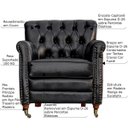 Ver imagem 2 de Kit 03 Poltronas Decorativas Sala de Estar Níger Pés Príncipe Couro Preto - Gran Belo