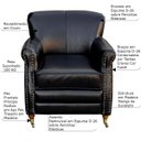 Ver imagem 2 de Kit 2 Poltronas Decorativas Brunei Pés Príncipe Couro Preto - Gran Belo