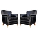 Ver imagem 1 de Kit 2 Poltronas Decorativas Brunei Pés Príncipe Couro Preto - Gran Belo