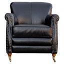 Ver mais imagens de Kit 2 Poltronas Decorativas Brunei Pés Príncipe Couro Preto - Gran Belo