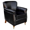 Ver imagem 7 de Kit 2 Poltronas Decorativas Brunei Pés Príncipe Couro Preto - Gran Belo