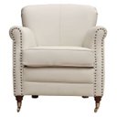 Ver mais imagens de Kit 2 Poltronas Decorativas Brunei Pés Príncipe Couro Off White - Gran Belo