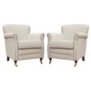 Ver imagem 1 de Kit 2 Poltronas Decorativas Brunei Pés Príncipe Couro Off White - Gran Belo