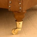 Ver imagem 7 de Kit 03 Poltronas Decorativas Sala de Estar Níger Pés Príncipe Couro Mel - Gran Belo