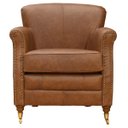 Ver mais imagens de Kit 2 Poltronas Decorativas Brunei Pés Príncipe Couro Mel - Gran Belo