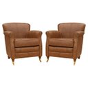 Ver imagem 1 de Kit 2 Poltronas Decorativas Brunei Pés Príncipe Couro Mel - Gran Belo