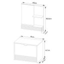 Ver imagem 3 de Kit Gabinete e Espelheira de Banheiro 60 Cm Sâmia Amêndoa/mármore Lunar