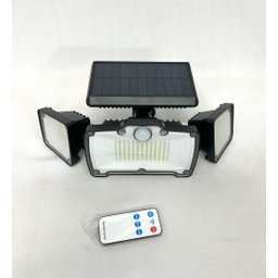 Luminária Solar com Sensor e Controle Remoto 218 Leds 3 Cabeças e Placa Acoplada - 5