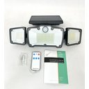 Ver imagem 1 de Luminária Solar com Sensor e Controle Remoto 218 Leds 3 Cabeças e Placa Acoplada