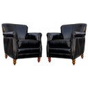 Ver imagem 1 de Kit 2 Poltronas Decorativas Brunei Pés Madeira Couro Preto - Gran Belo