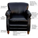 Ver imagem 2 de Kit 2 Poltronas Decorativas Brunei Pés Madeira Couro Preto - Gran Belo