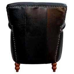 Kit 2 Poltronas Decorativas Brunei Pés Madeira Couro Preto - Gran Belo - 11 Kit 2 Poltronas Decorativas Brunei Pés Madeira Couro Preto - Gran Belo - 11